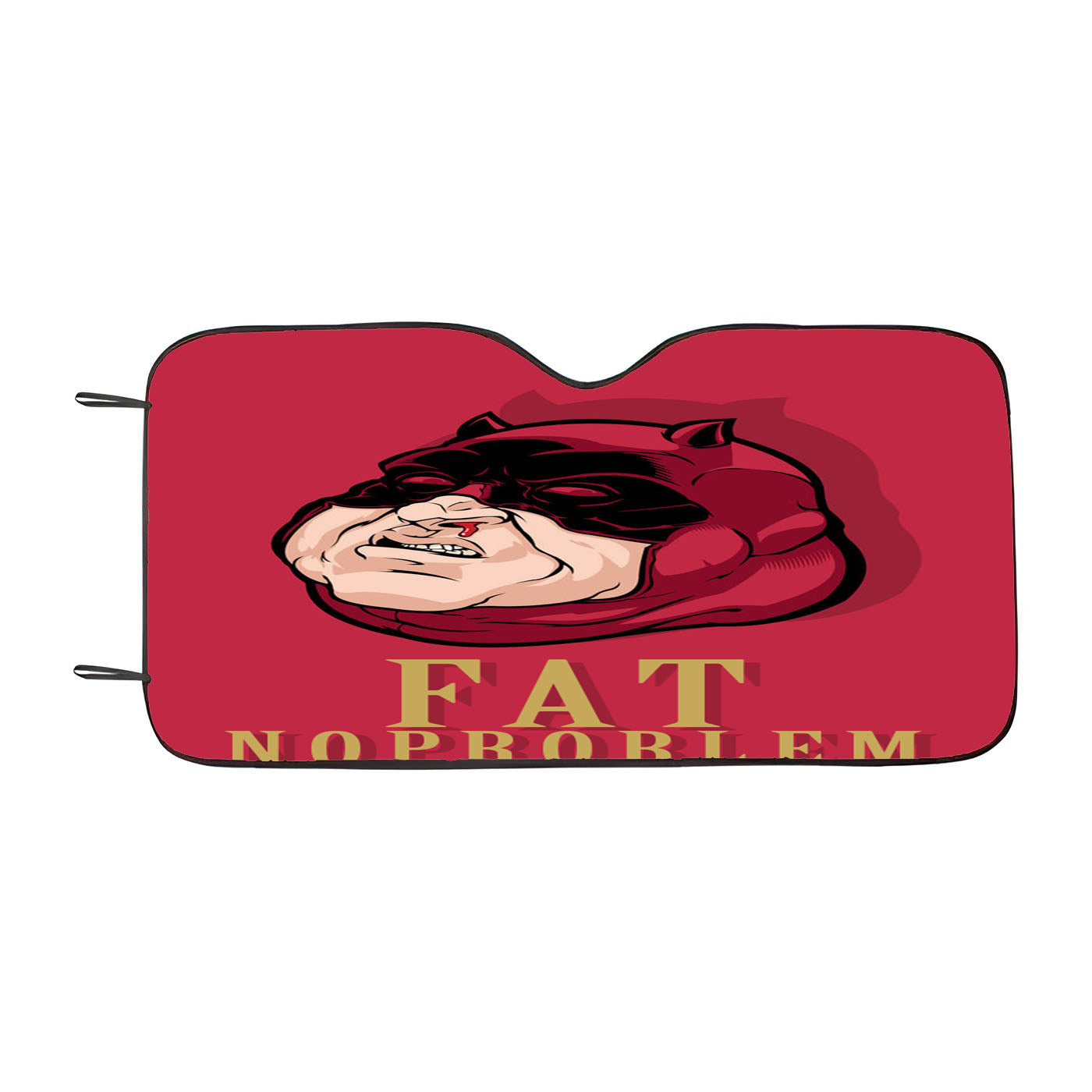 Fat Daredevil Hero Noproblem Car Windshield Sunshade