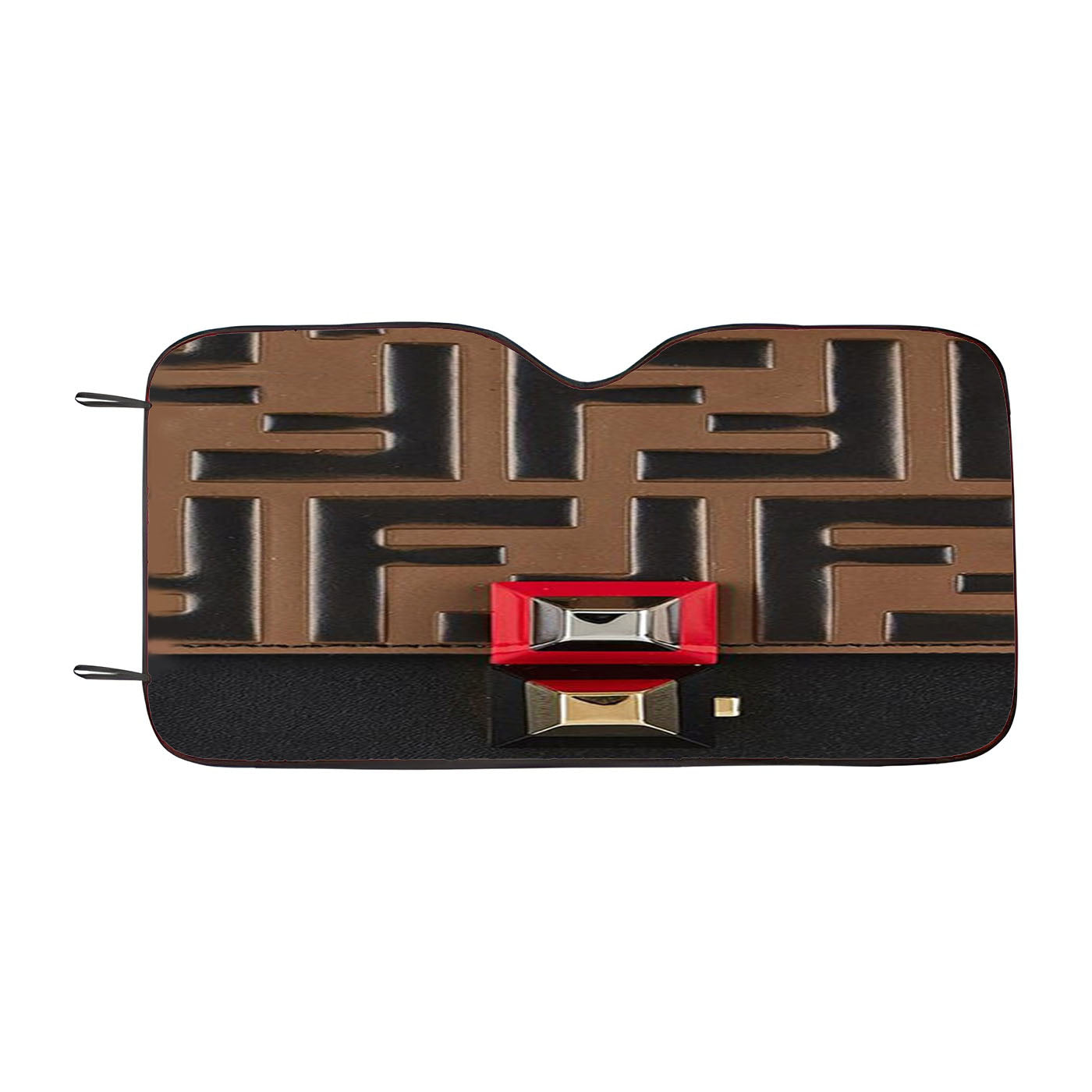 Fendi Roma Brown Pattern Car Windshield Sunshade