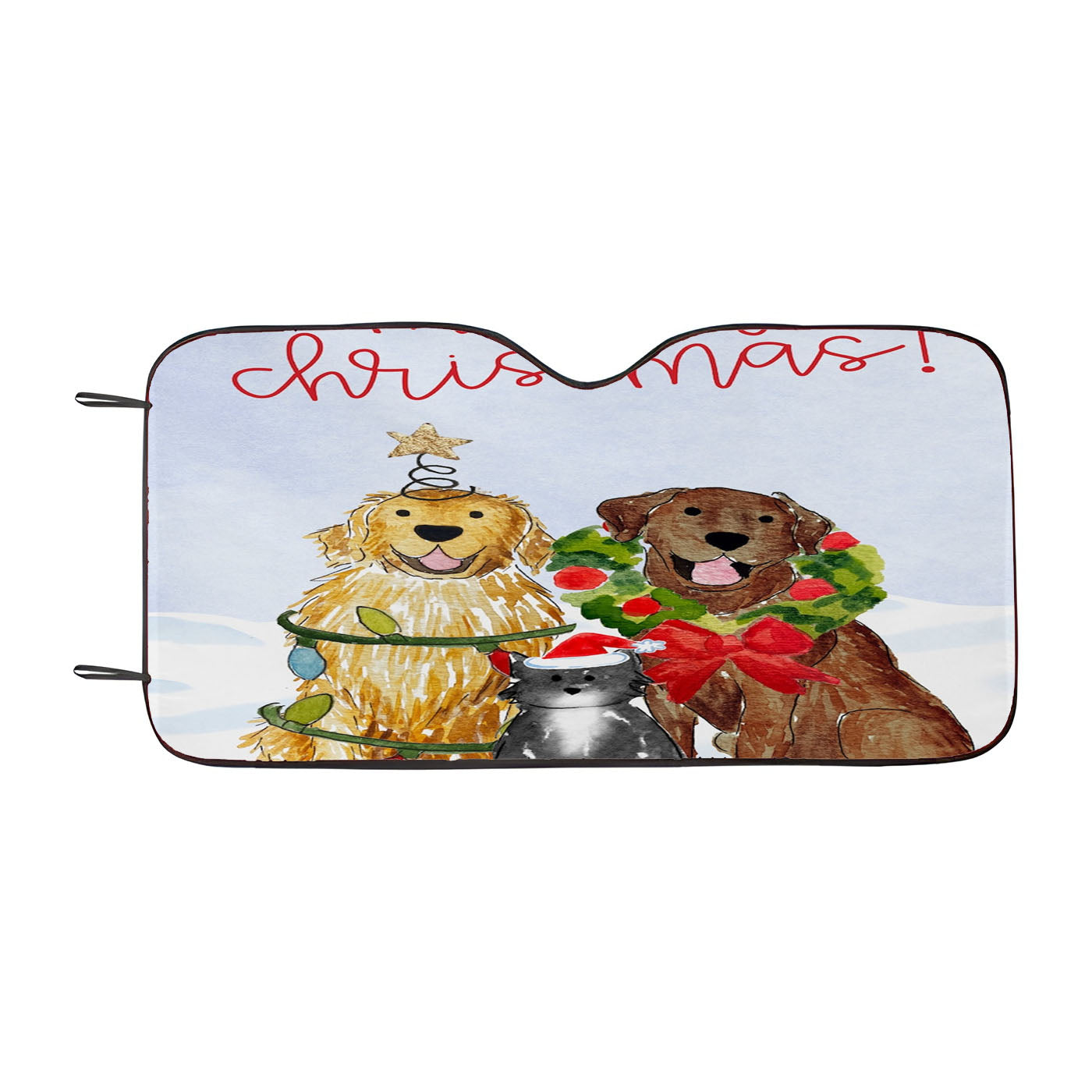 Festive Christmas Mix And Match Pet Car Windshield Sunshade