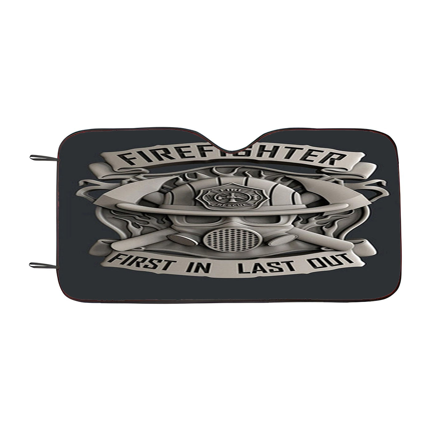 Fire Fighter Logo Last Out Car Windshield Sunshade