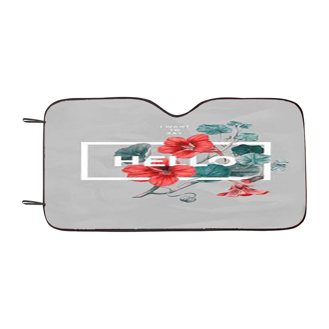 Floral Hello Car Windshield Sunshade