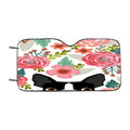 Floral Pug Puppy Car Windshield Sunshade