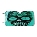 Floral Sugar Skull Turqoise Car Windshield Sunshade