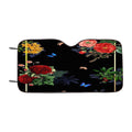 Flower Black Tropicals Car Windshield Sunshade
