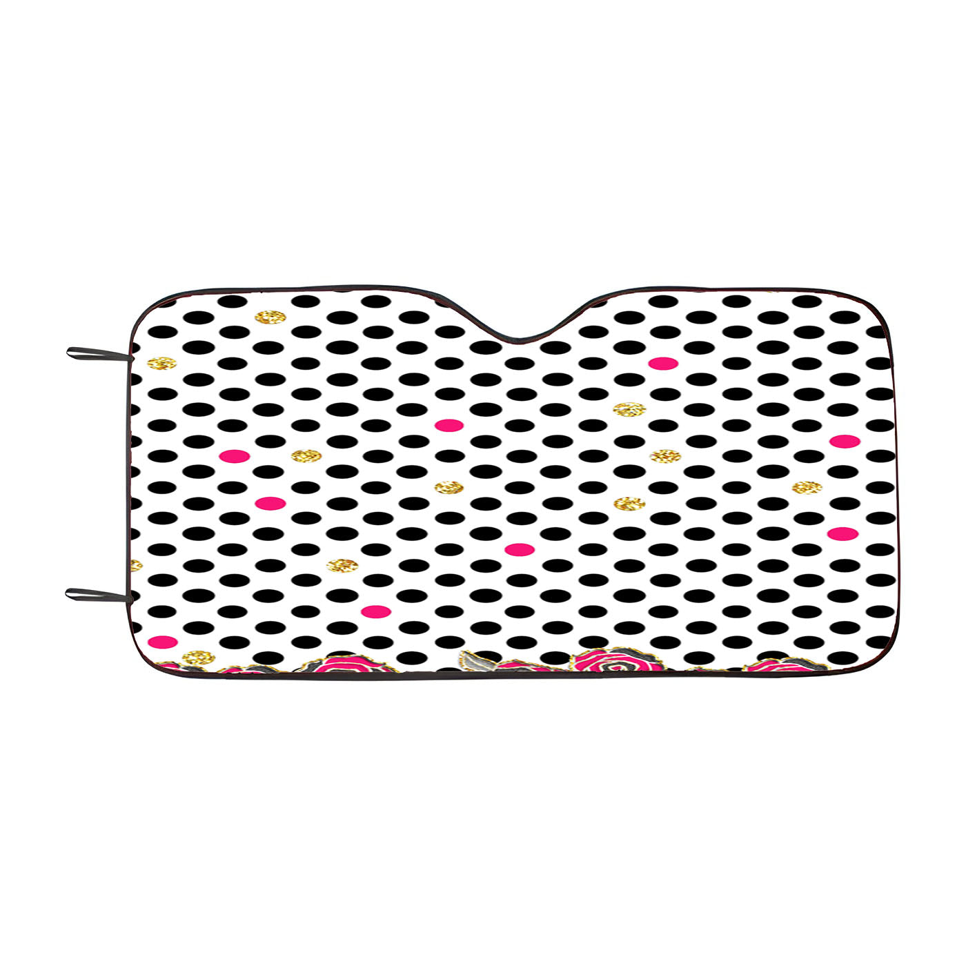 Flower Dots Glitter Wallpaper Car Windshield Sunshade