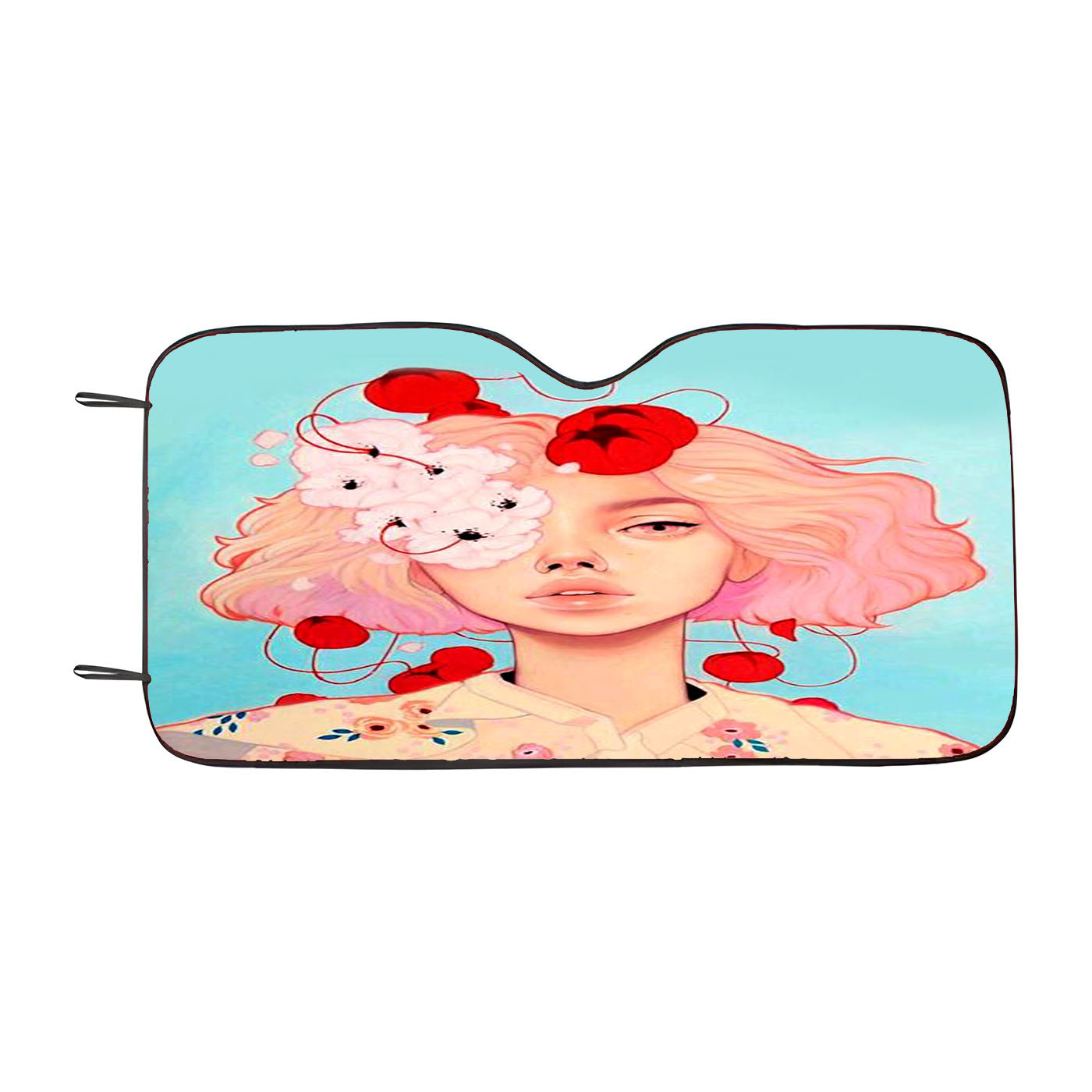 Flower Fruit Girl Car Windshield Sunshade