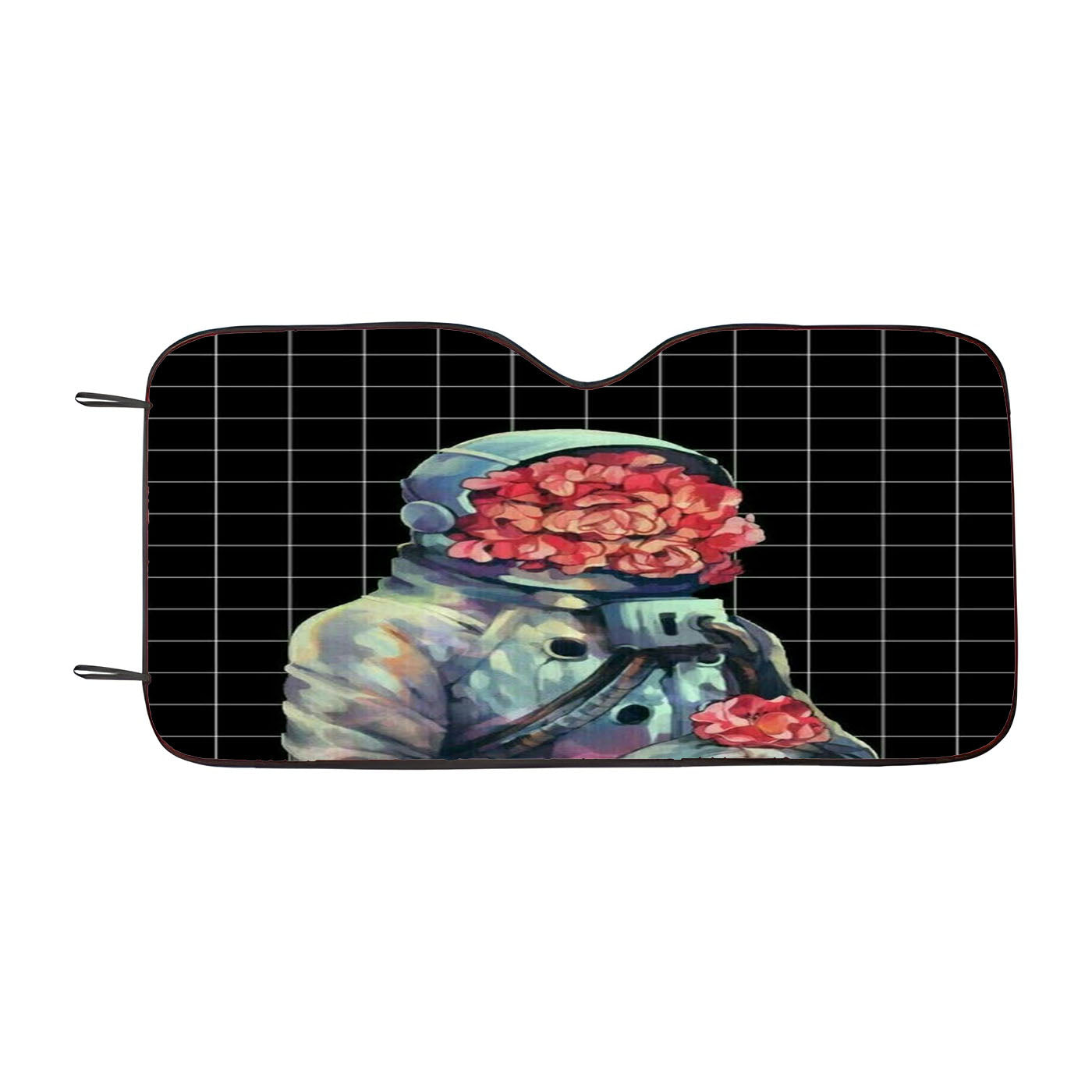 Flower Spaceman Car Windshield Sunshade
