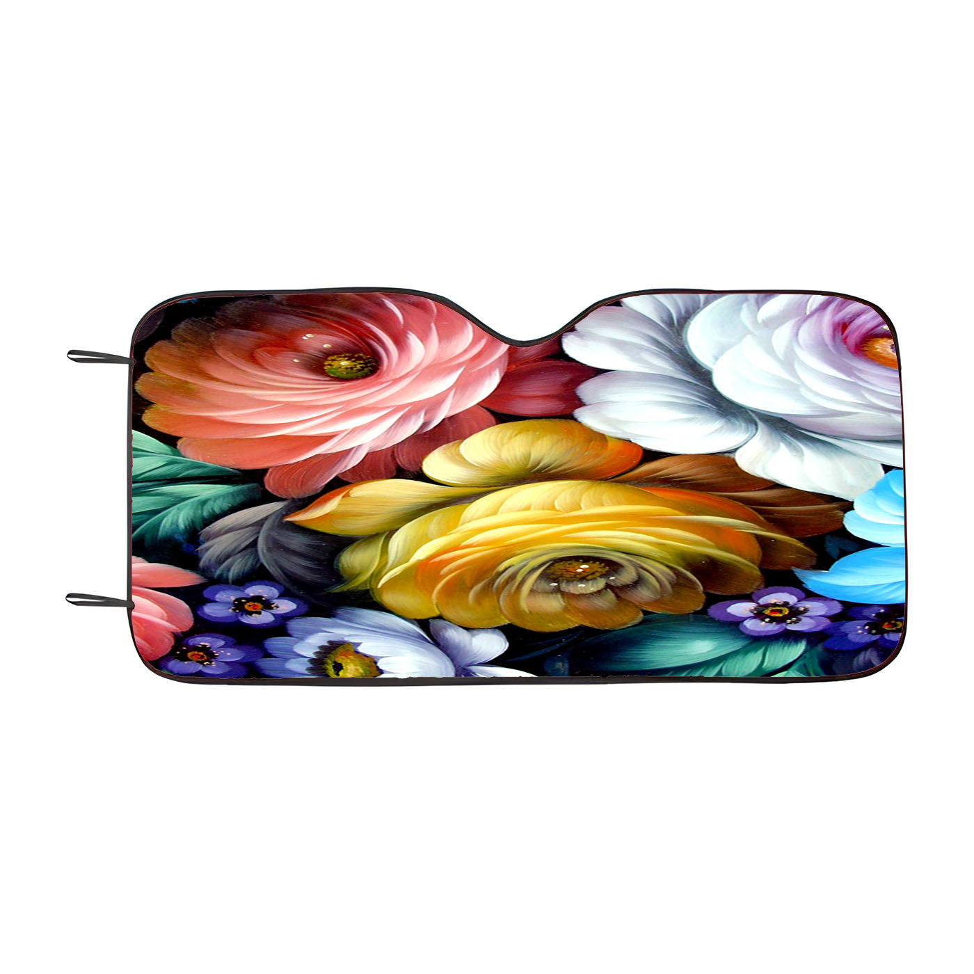 Flower Watercolor Art 3D Car Windshield Sunshade