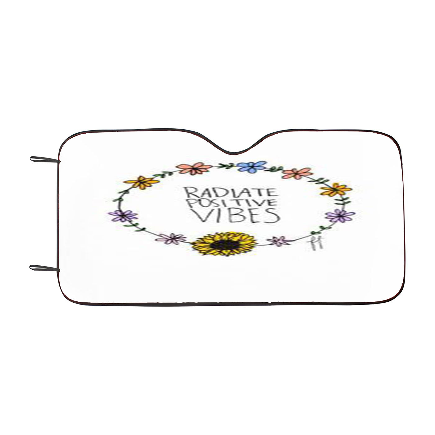 Flowers Radiate Positive Vibes Car Windshield Sunshade