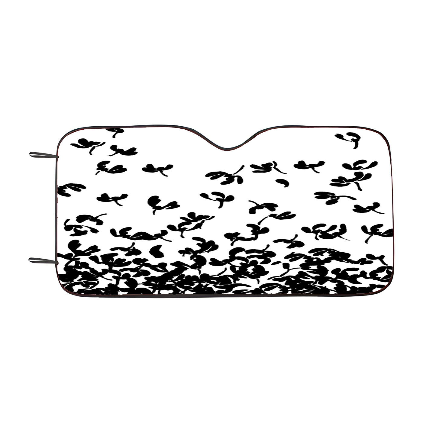 Flying Black Flower Car Windshield Sunshade