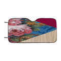 Geometric Floral Print X Red Wood Car Windshield Sunshade