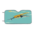 Giraffe Riding Shark Car Windshield Sunshade