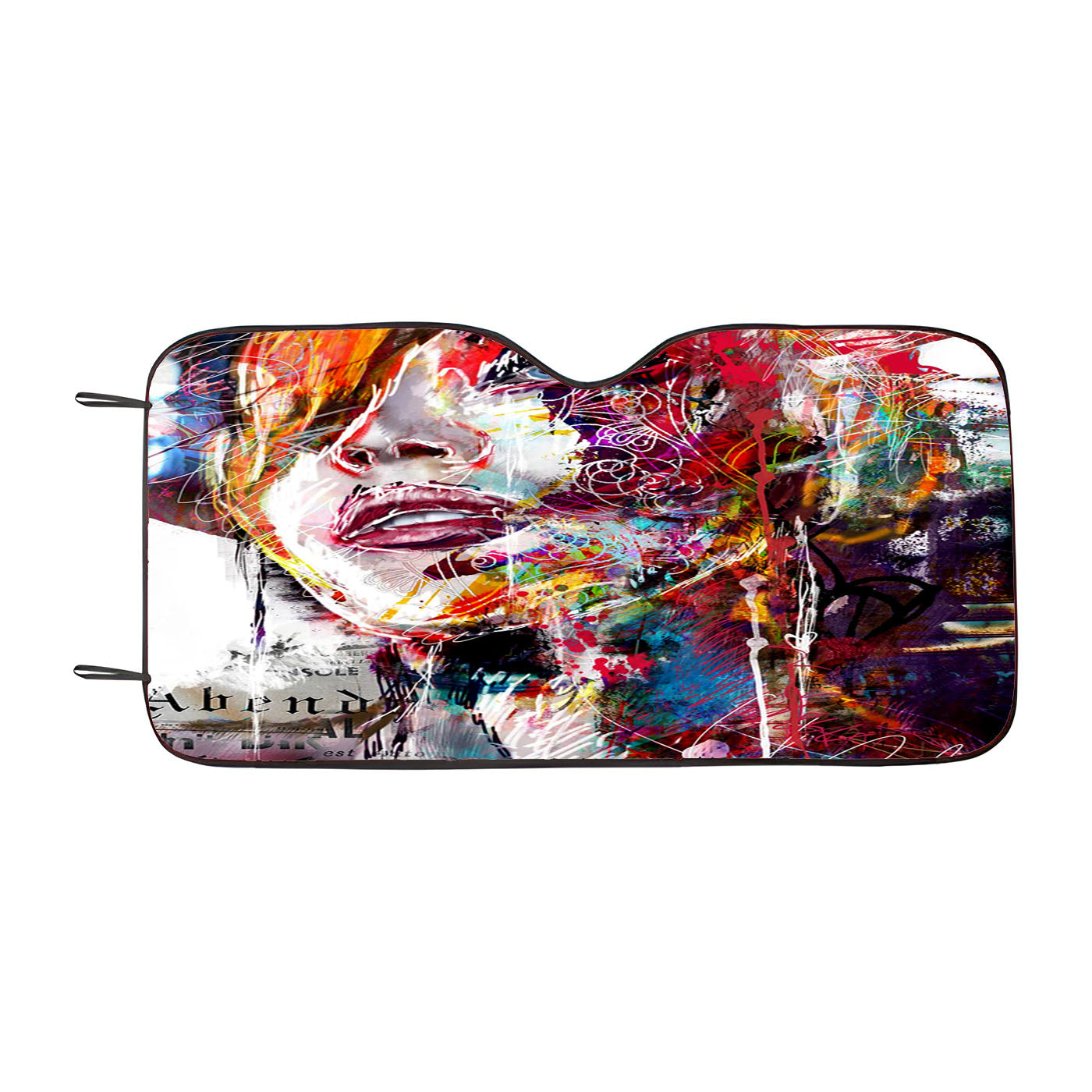 Girls Abstract Art Line Car Windshield Sunshade