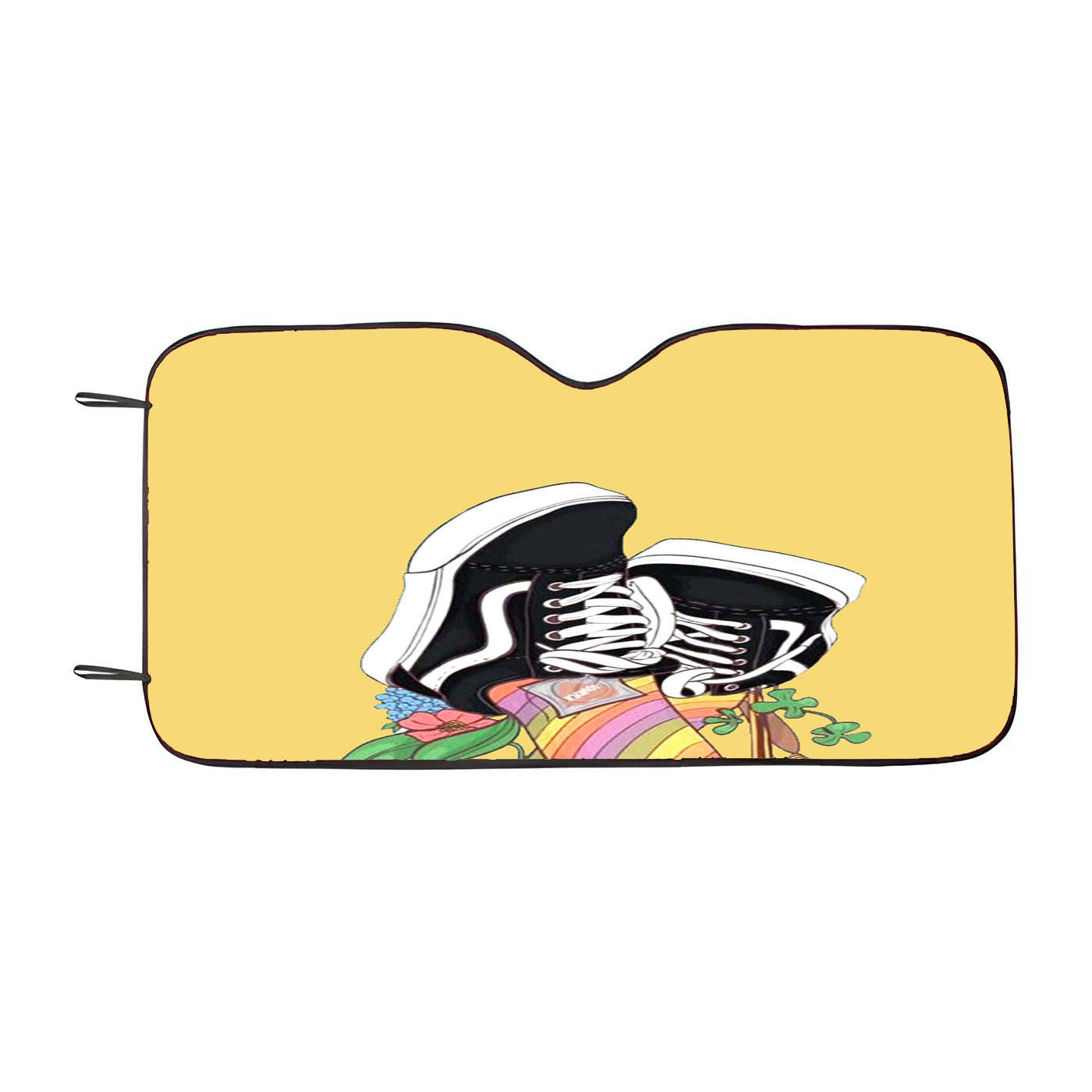 Girls Feet Canvas Vans Shoes Cute Cartoon Car Windshield Sunshade