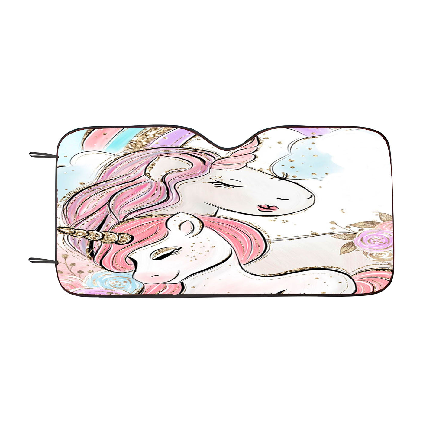 Glitter Rainbow Unicorn Car Windshield Sunshade