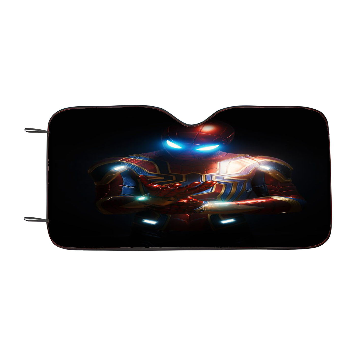 Glowing Iron Spider Man Costume Car Windshield Sunshade