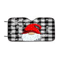 Gnomes Gray Buffalo Plaid Christmas Snowflakes Car Windshield Sunshade