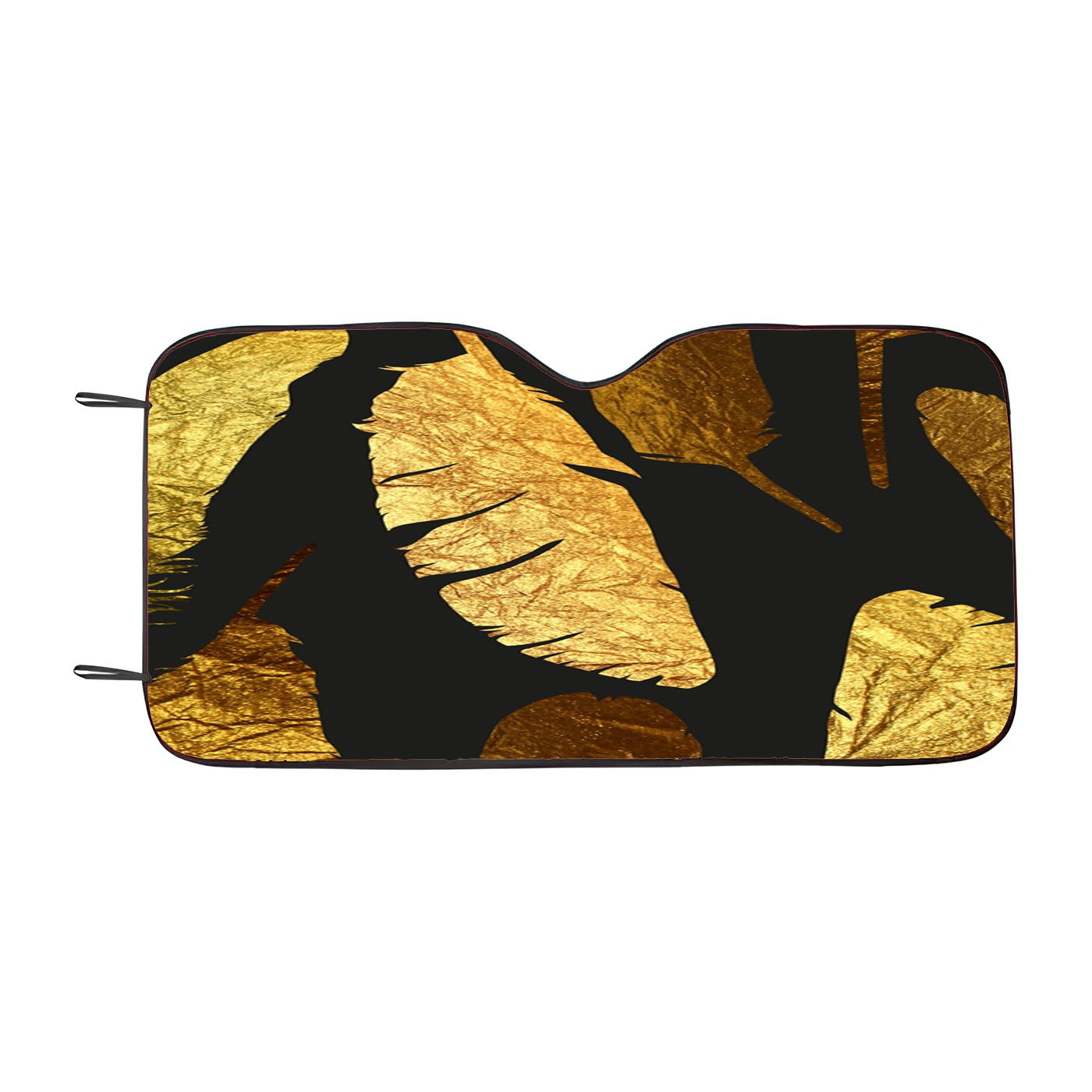 Gold Feather Pattern Car Windshield Sunshade