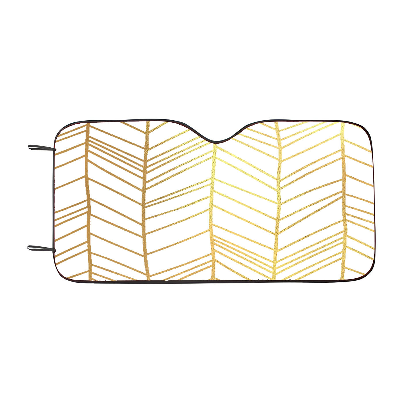 Gold Hand Drawn Chevron Seamless Pattern Car Windshield Sunshade