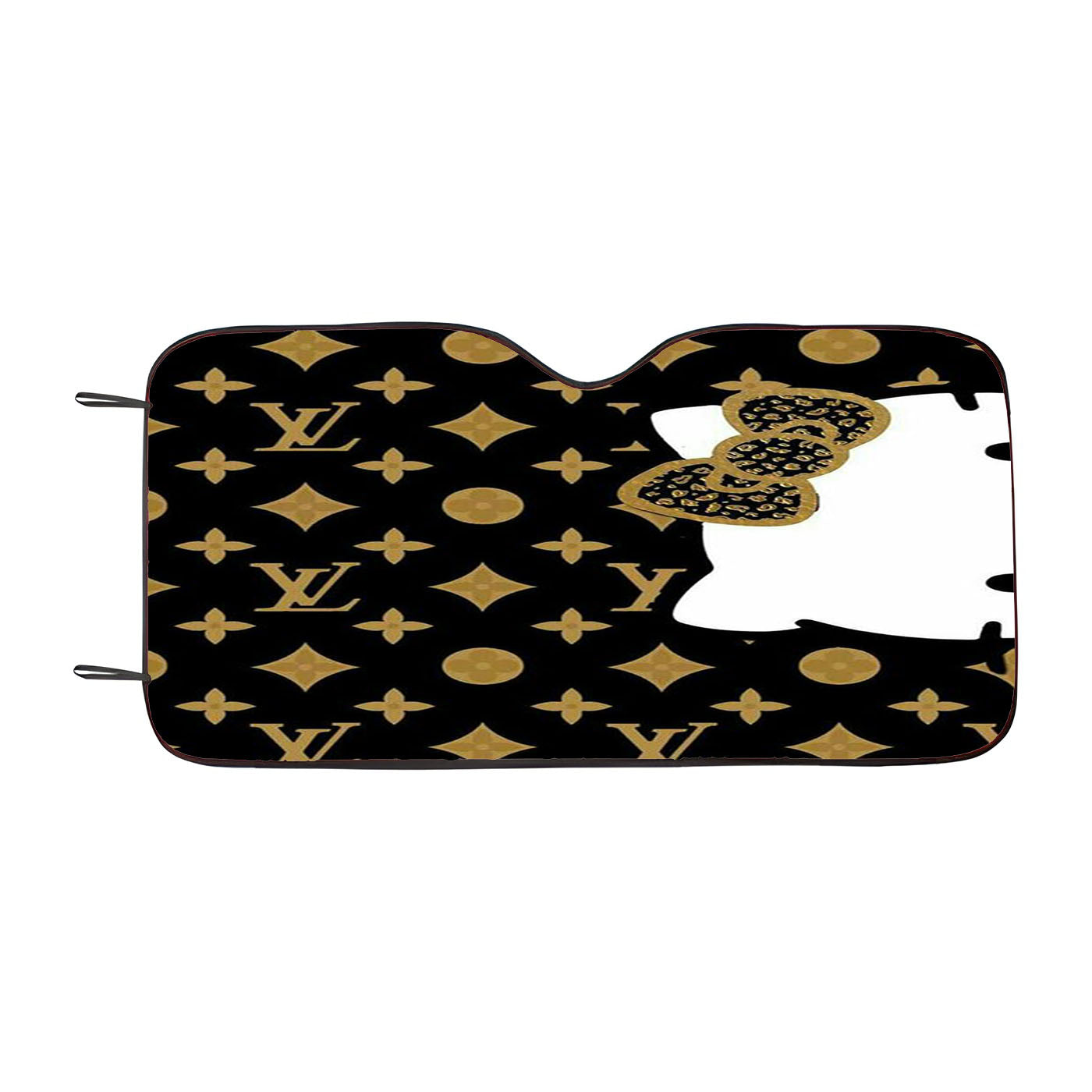 Gold Hello Kitty Lv Pattern Car Windshield Sunshade