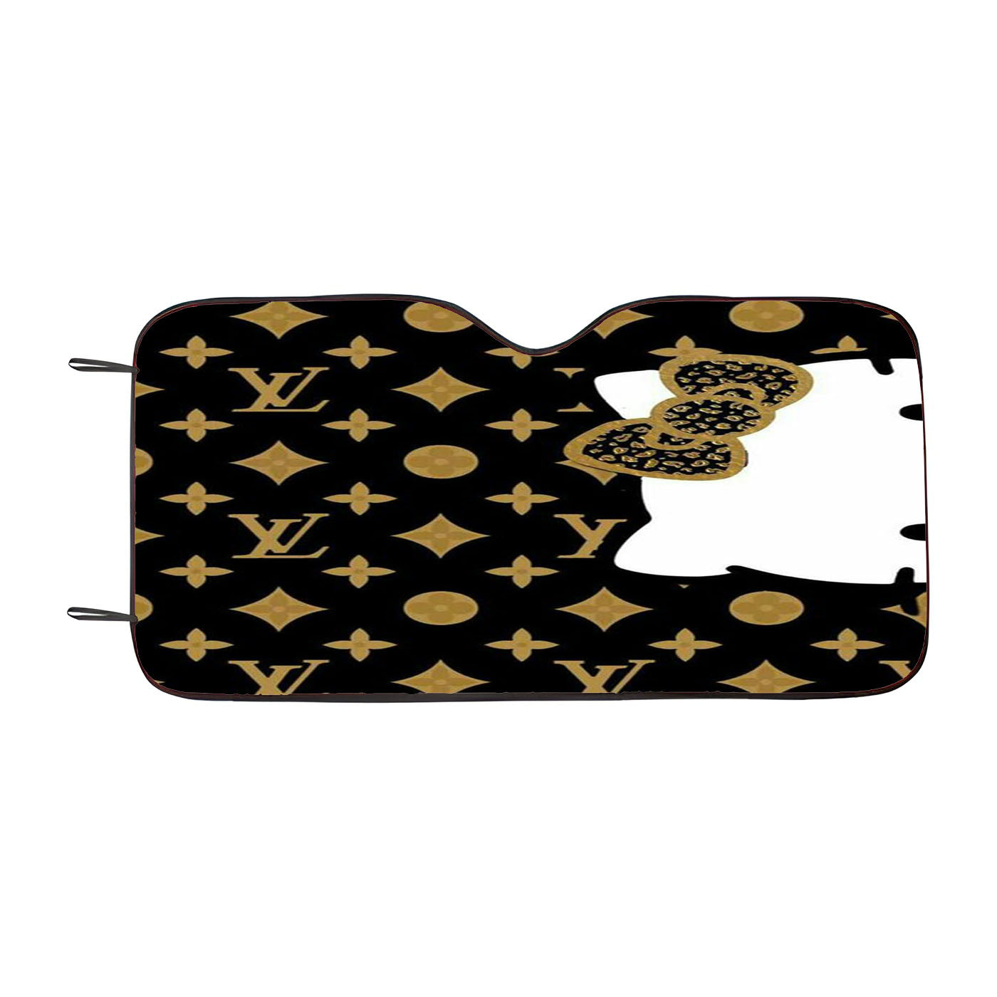 Gold Hellokitty Lv Pattern Car Windshield Sunshade