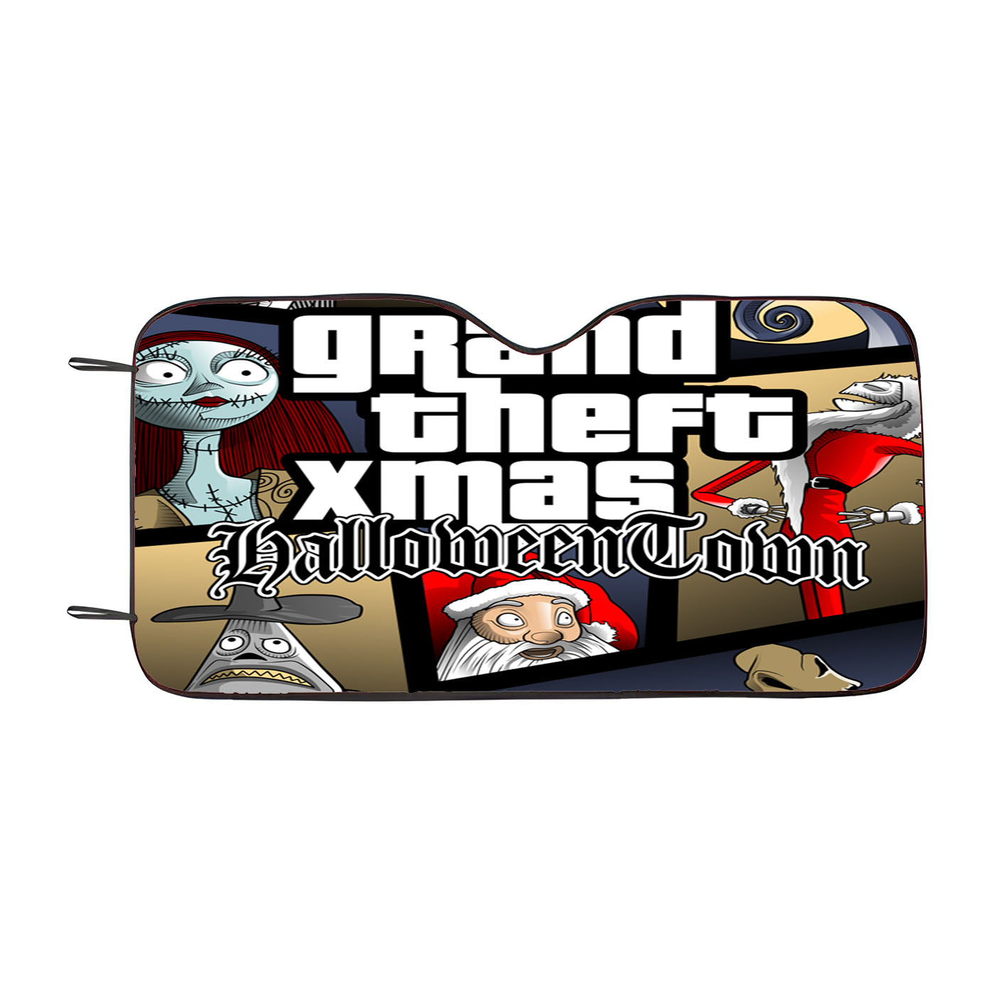 Grand Theft Xmas Halloweentown Car Windshield Sunshade