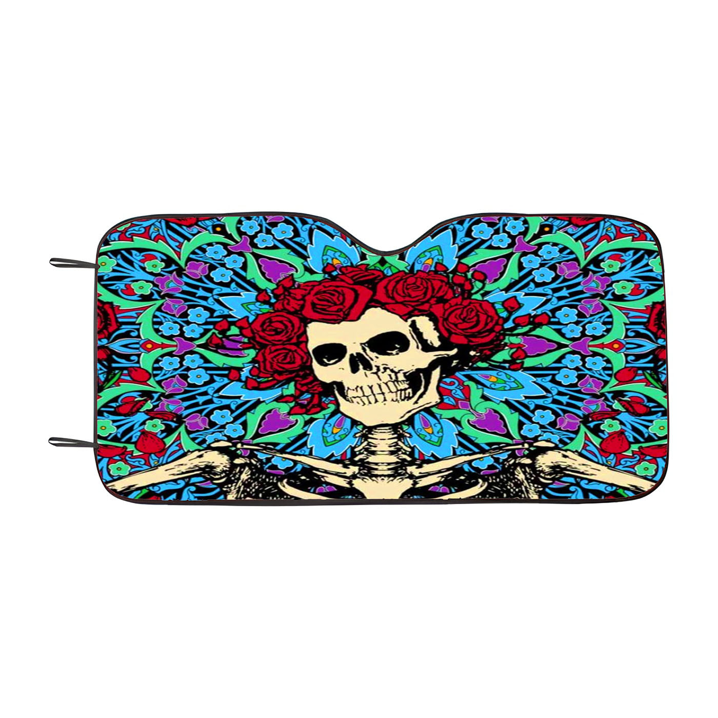 Grateful Dead Skeleton Roses Car Windshield Sunshade