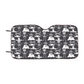Grayscale Pattern Halloween Ghost Skeleton Car Windshield Sunshade