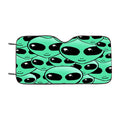 Green Alien Pattern Car Windshield Sunshade