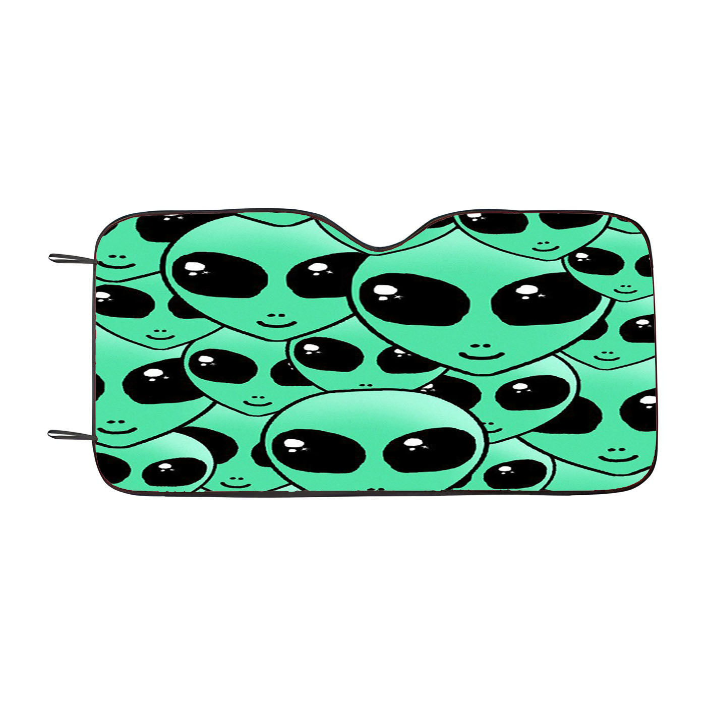 Green Alien Pattern Car Windshield Sunshade