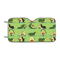 Green Avocado Yoga Pattern Car Windshield Sunshade
