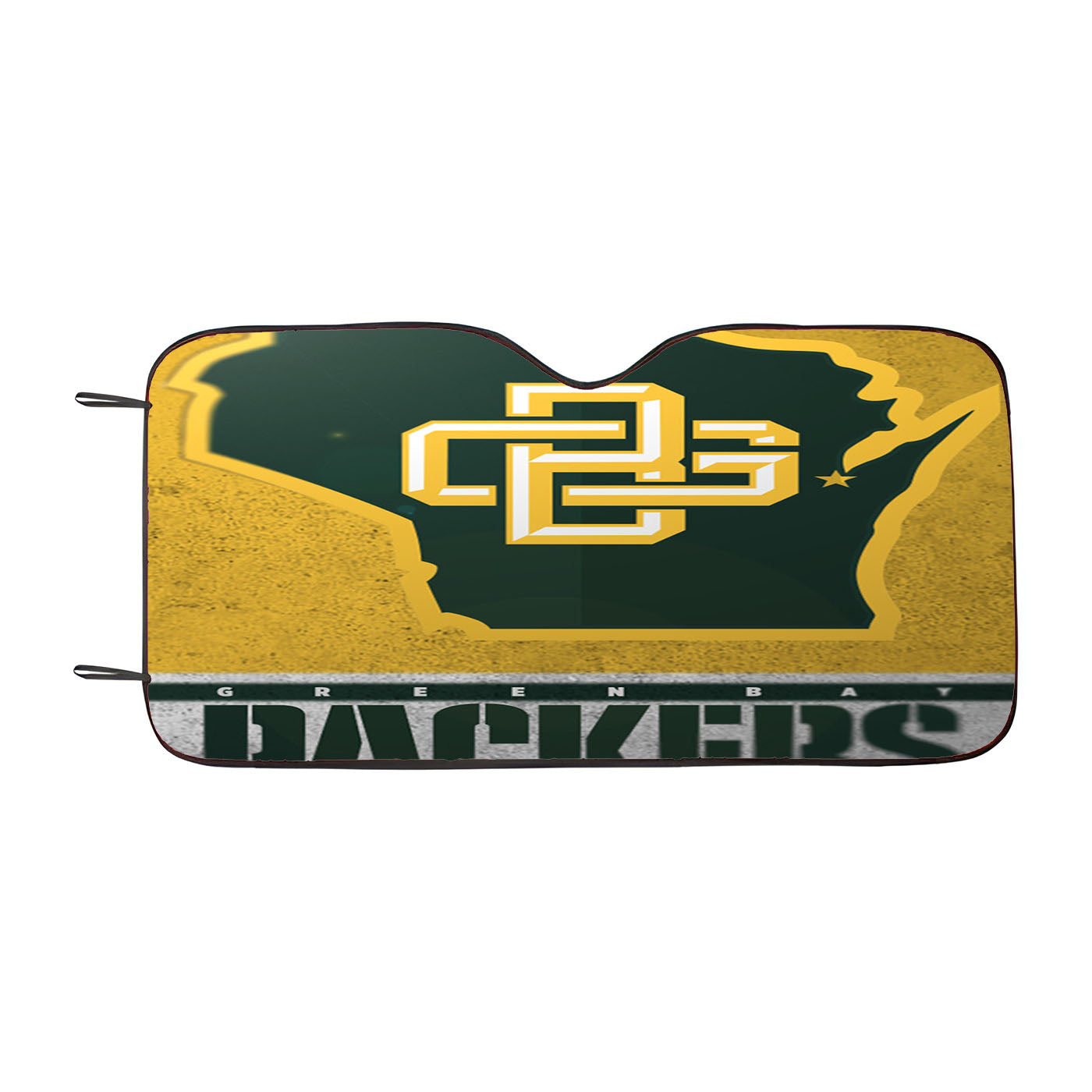 Green Bay Packers Emblem Logo States Map Art Wallpaper Car Windshield Sunshade