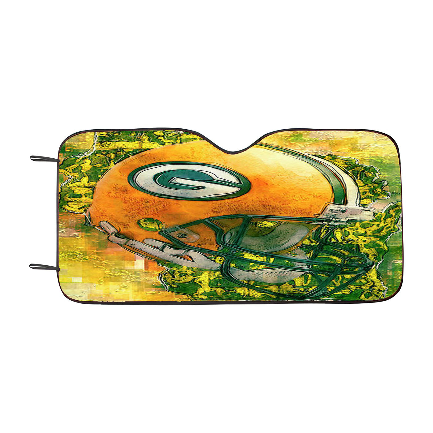 Green Bay Packers Helmet Abstract Art Car Windshield Sunshade