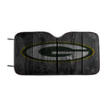 Green Bay Packers Nfl Logo Dark Wood Wallpaper Car Windshield Sunshade