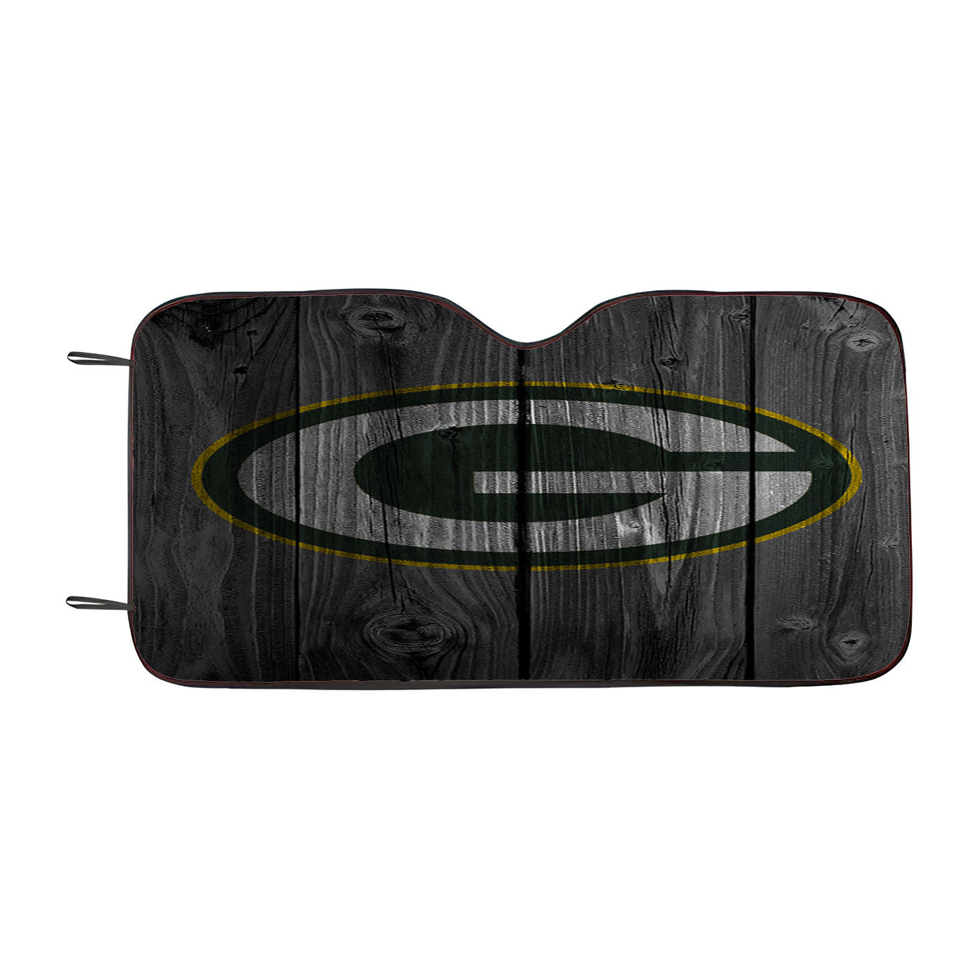 Green Bay Packers Nfl Logo Dark Wood Wallpaper Car Windshield Sunshade