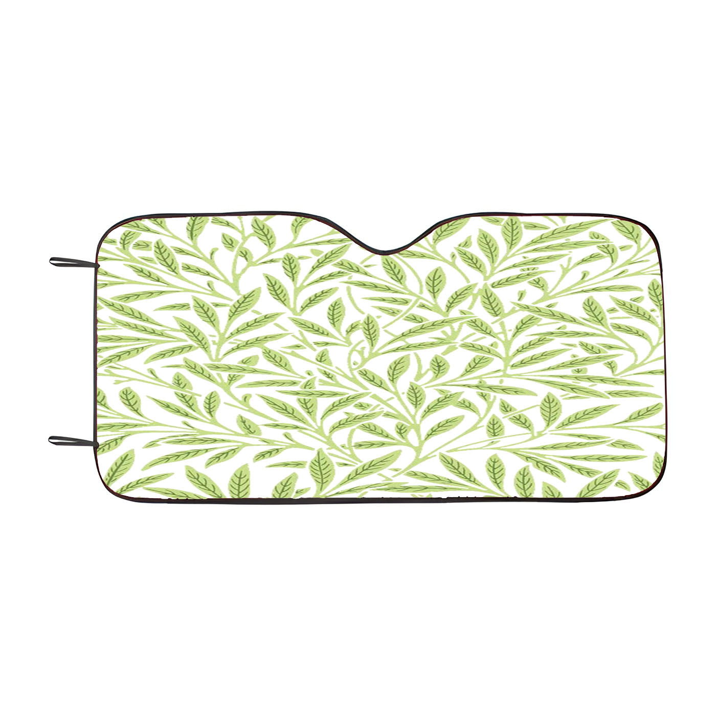 Green Leaves Pattern Illustrations Car Windshield Sunshade