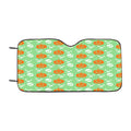 Green Pattern Pumpkins Bone And Head Skeleton Halloween Car Windshield Sunshade