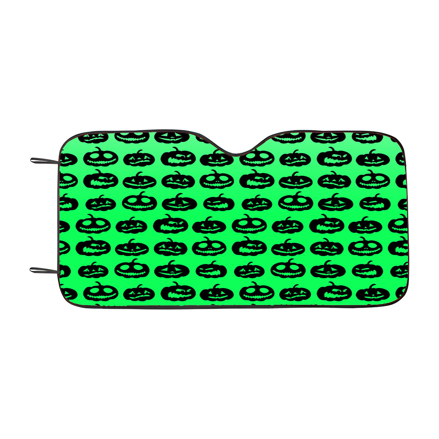 Green Pumpkins Pattern Silhouette Car Windshield Sunshade