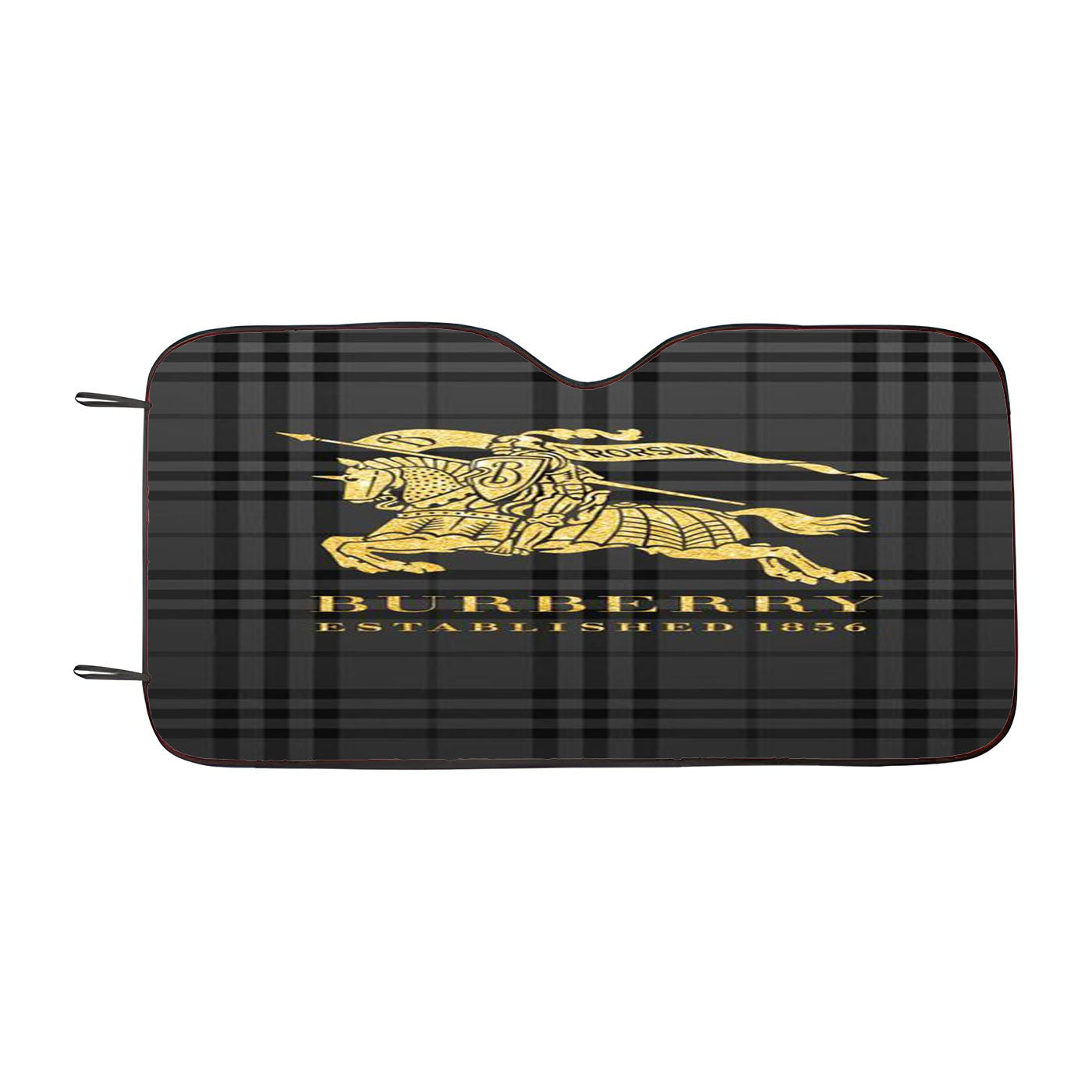 Grey Stripe Burberry Gold Car Windshield Sunshade