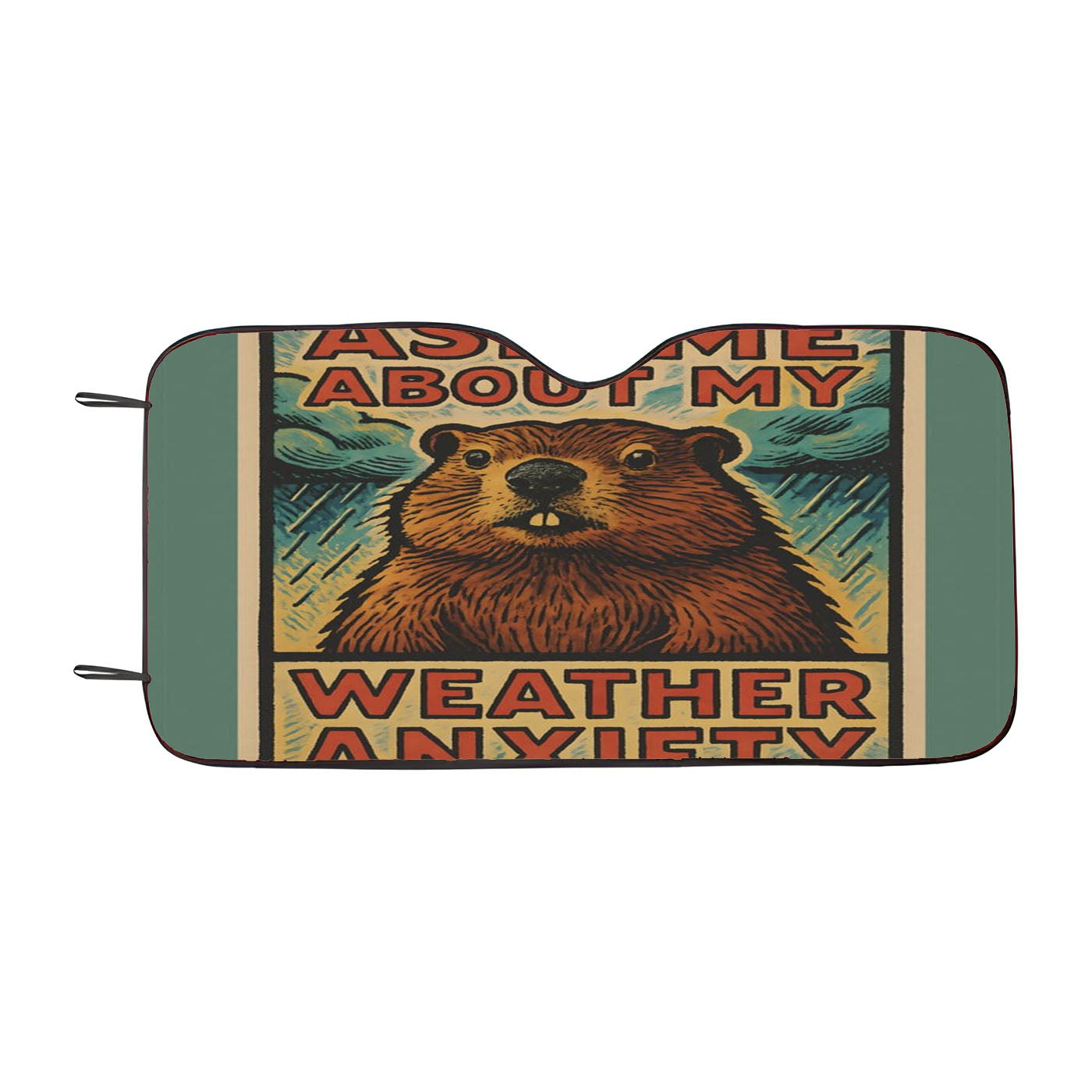 Groundhog Funny Weather Anxiety Car Windshield Sunshade