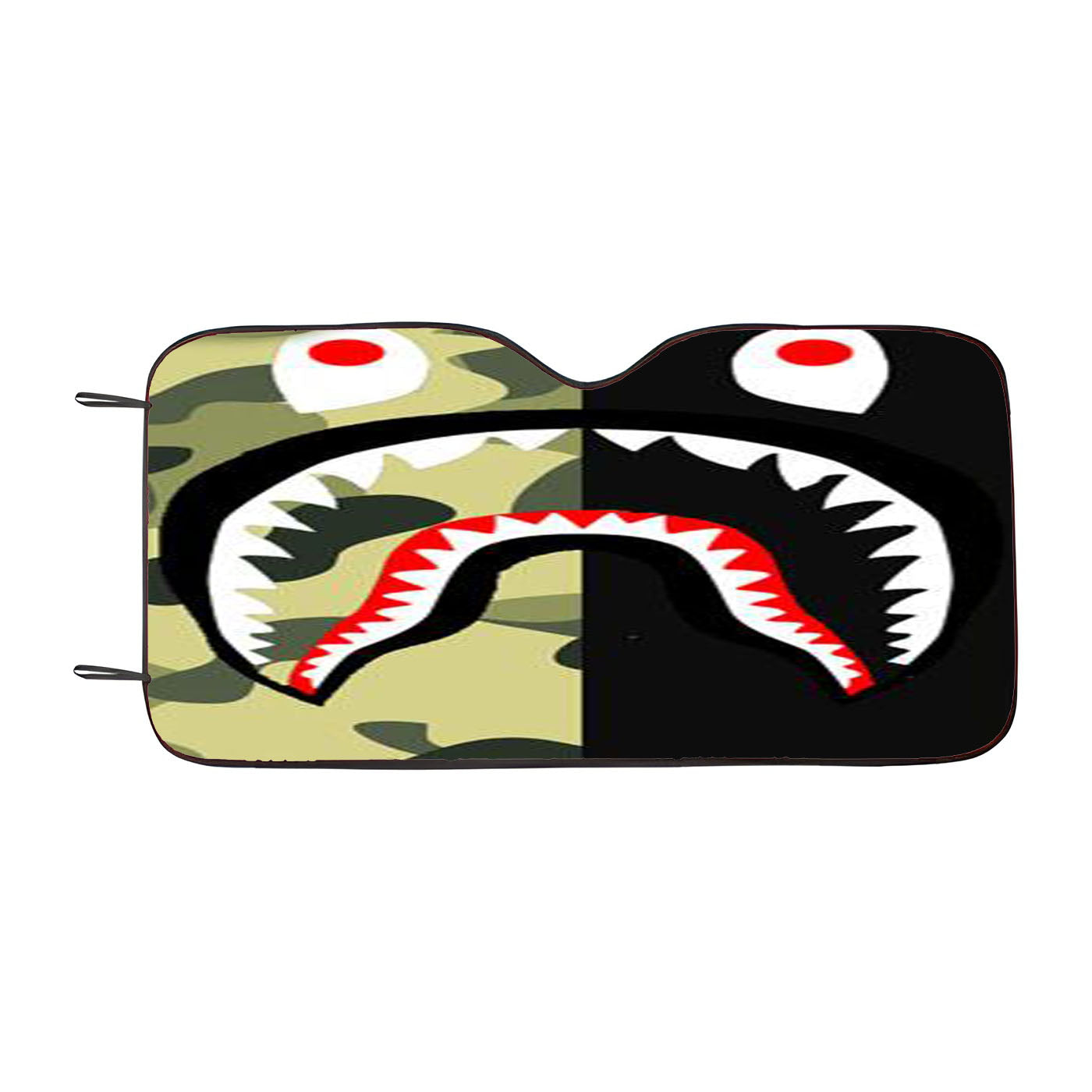 Half Camo Bape Shark Face Pattern Car Windshield Sunshade