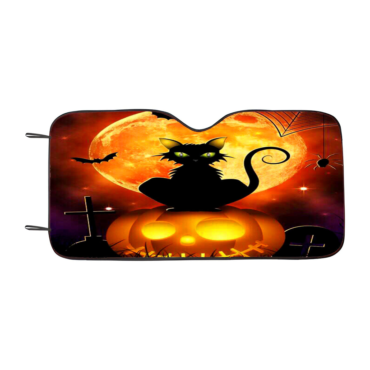 Halloween Black Cat Car Windshield Sunshade