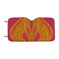 Hand Drawn Cute Leopards Hot Pink Car Windshield Sunshade