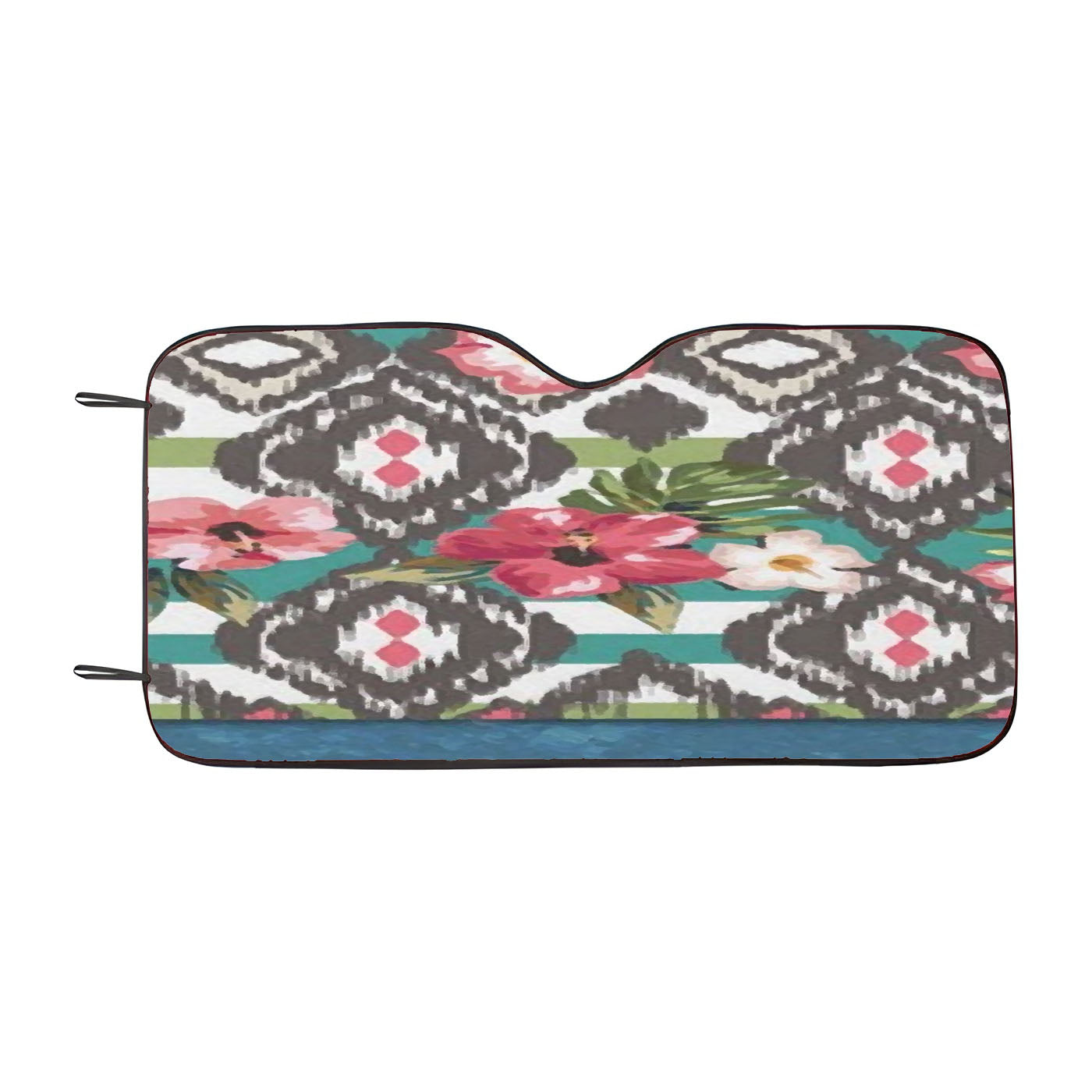 Hand Painted Tribal Flowers Car Windshield Sunshade