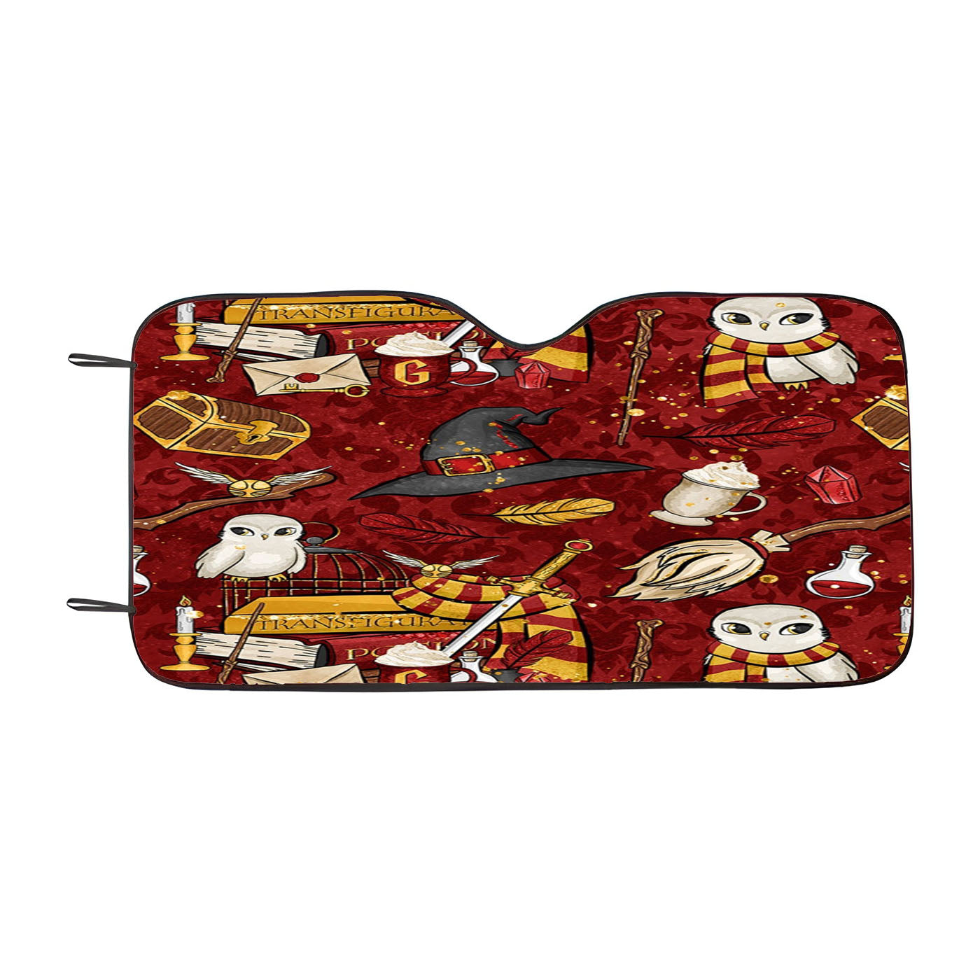 Harry Potter Red Pattern Wallpapers Car Windshield Sunshade