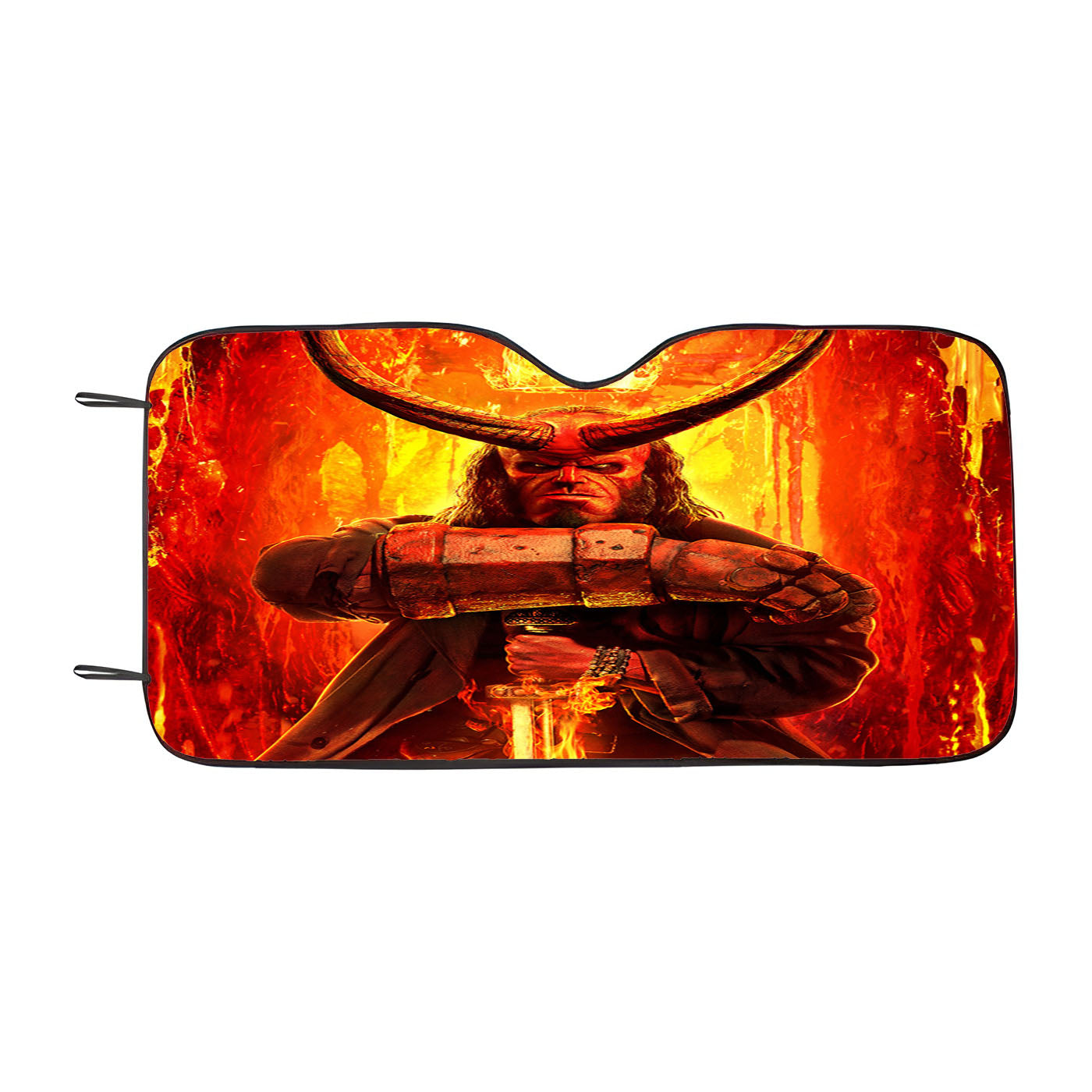 Hellboy Fire Po Car Windshield Sunshade
