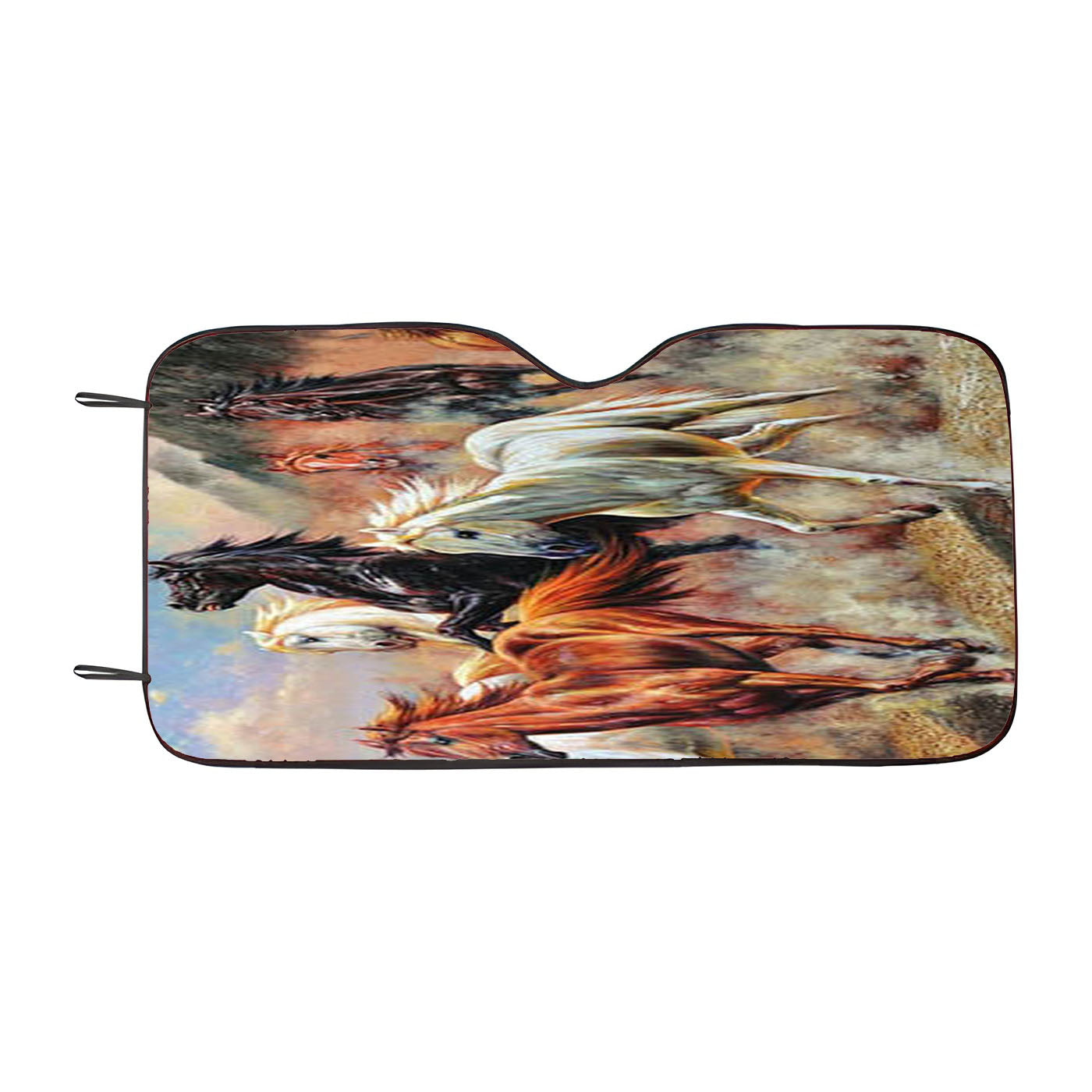Horses Running Car Windshield Sunshade