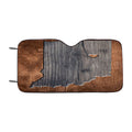 Indiana States Map Two Tone Wood Texture Car Windshield Sunshade
