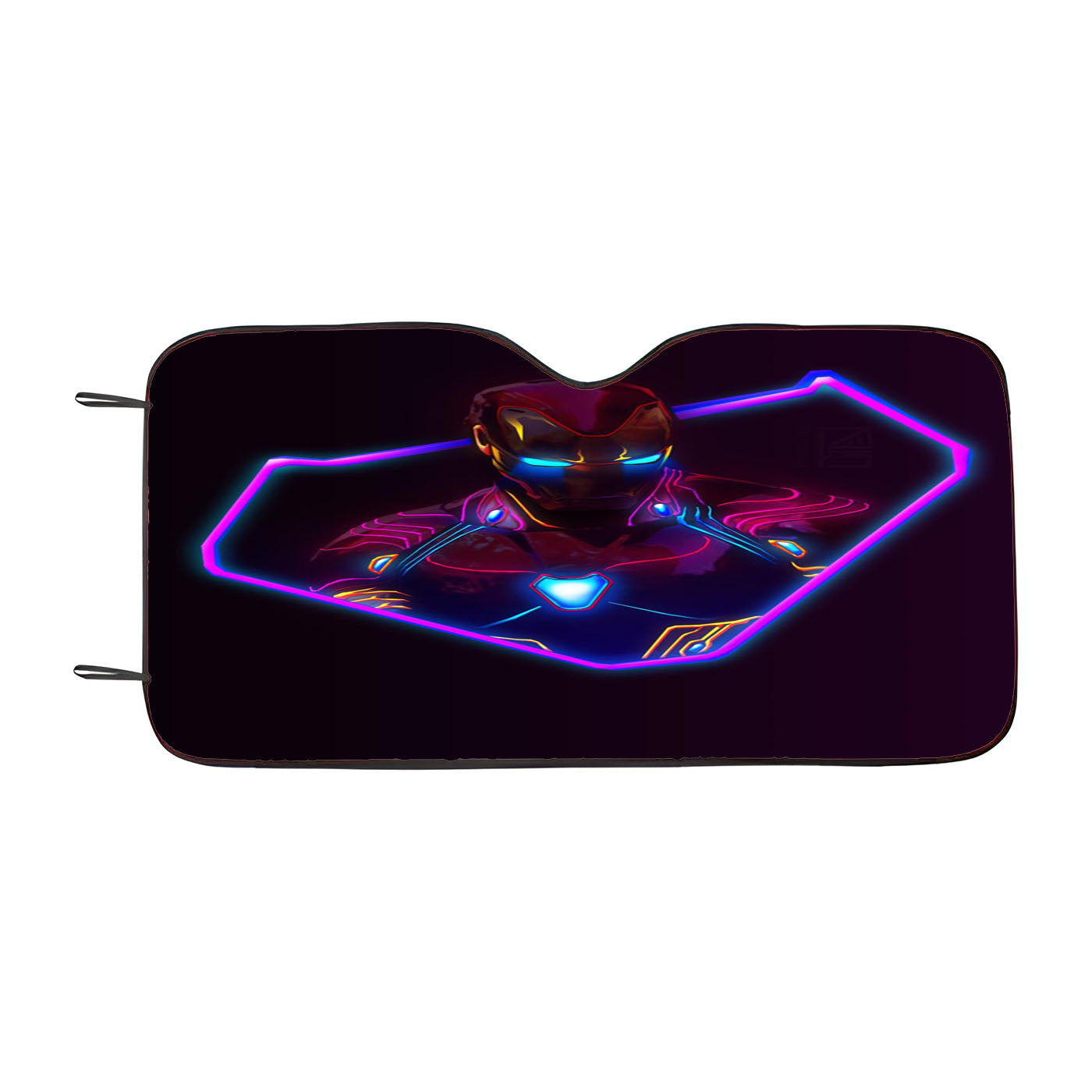 Iron Man Neon Artwork Car Windshield Sunshade