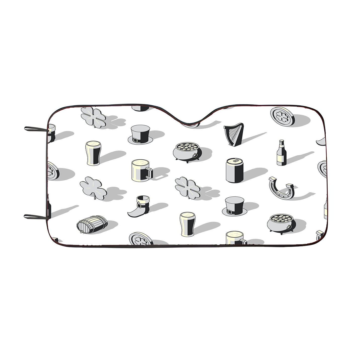 Isometric St Patricks Day Pattern 05 Car Windshield Sunshade